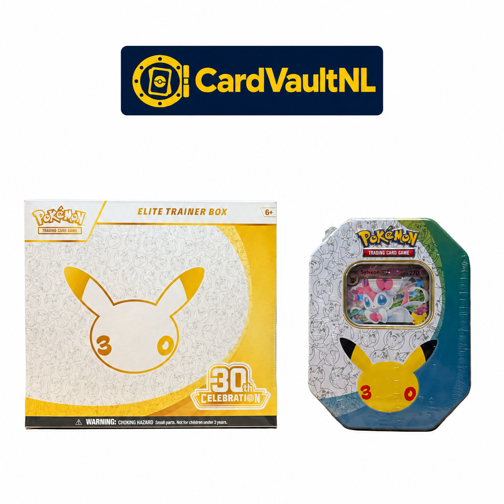 Pokémon 30th Anniversary Bundel – ETB + Sylveon ex Tin